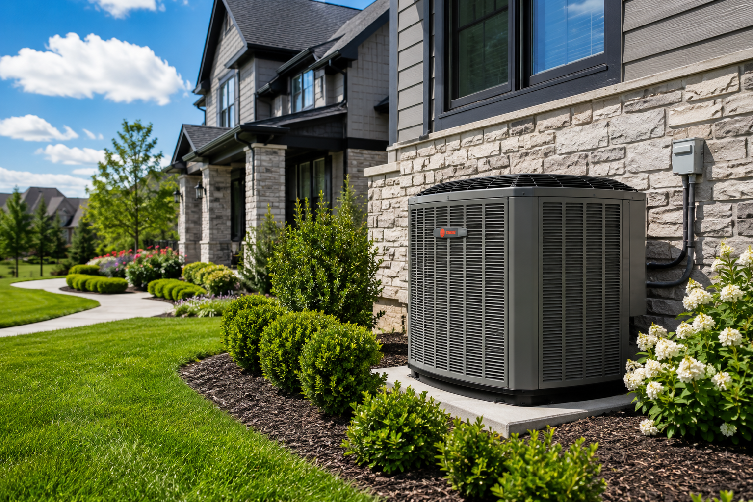 Outdoor HVAC condenser beside a St. Louis Metro East home